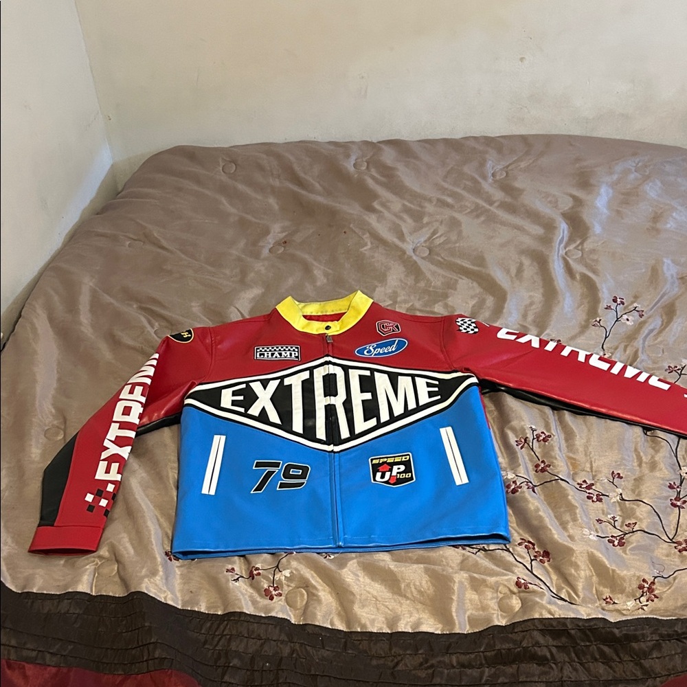 Copper Rivet Extreme Racing Jacket Red/Blue – Streetwear Y2K – Size XL